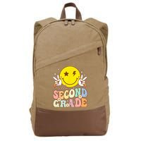 Hello Second Grade Funny Smile Face 2nd Grade Back To School Cotton Canvas Backpack