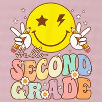 Hello Second Grade Funny Smile Face 2nd Grade Back To School 25L Jumbo Tote