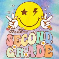 Hello Second Grade Funny Smile Face 2nd Grade Back To School Legacy Tie Dye Trucker Hat
