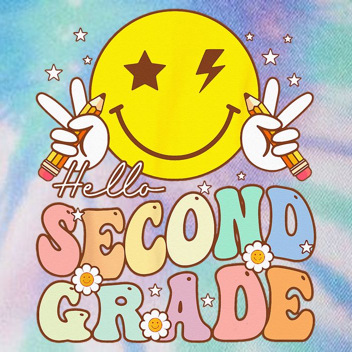 Hello Second Grade Funny Smile Face 2nd Grade Back To School Legacy Tie Dye Trucker Hat