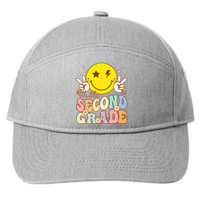 Hello Second Grade Funny Smile Face 2nd Grade Back To School 7-Panel Snapback Hat
