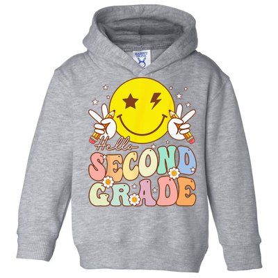 Hello Second Grade Funny Smile Face 2nd Grade Back To School Toddler Hoodie
