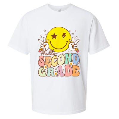 Hello Second Grade Funny Smile Face 2nd Grade Back To School Sueded Cloud Jersey T-Shirt