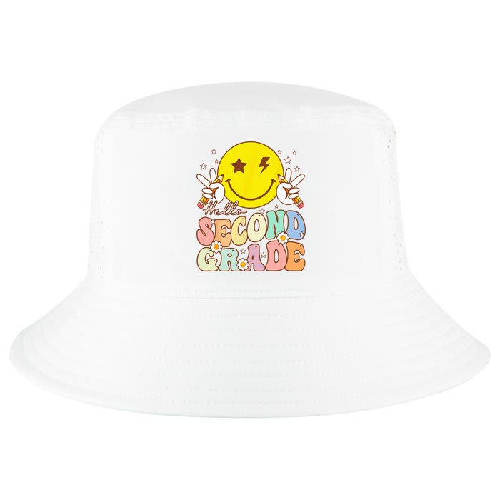 Hello Second Grade Funny Smile Face 2nd Grade Back To School Cool Comfort Performance Bucket Hat