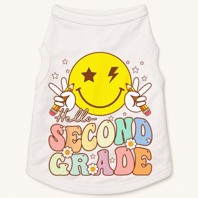 Hello Second Grade Funny Smile Face 2nd Grade Back To School Doggie Tank