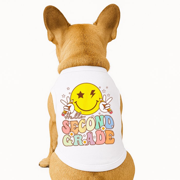 Hello Second Grade Funny Smile Face 2nd Grade Back To School Doggie Tank