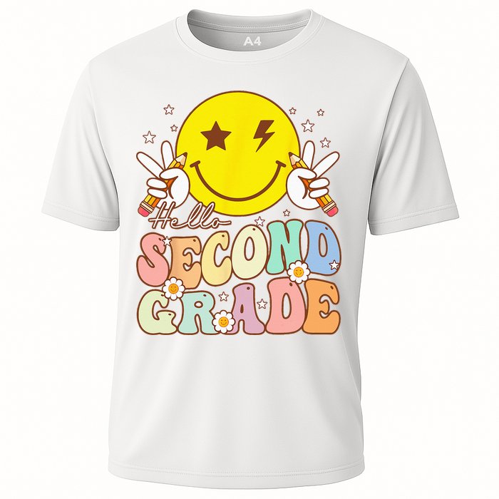 Hello Second Grade Funny Smile Face 2nd Grade Back To School Performance Shirt