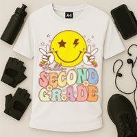 Hello Second Grade Funny Smile Face 2nd Grade Back To School Performance Shirt