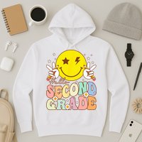 Hello Second Grade Funny Smile Face 2nd Grade Back To School Hoodie