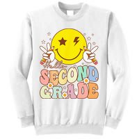 Hello Second Grade Funny Smile Face 2nd Grade Back To School Sweatshirt