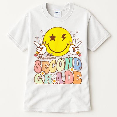 Hello Second Grade Funny Smile Face 2nd Grade Back To School Tall T-Shirt