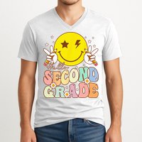 Hello Second Grade Funny Smile Face 2nd Grade Back To School V-Neck T-Shirt