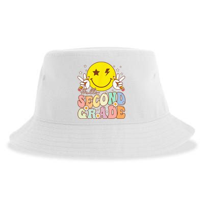 Hello Second Grade Funny Smile Face 2nd Grade Back To School Sustainable Bucket Hat