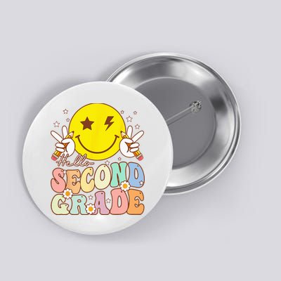 Hello Second Grade Funny Smile Face 2nd Grade Back To School Button