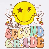 Hello Second Grade Funny Smile Face 2nd Grade Back To School Button