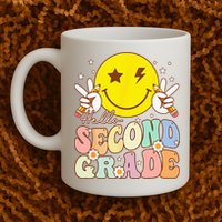 Hello Second Grade Funny Smile Face 2nd Grade Back To School Mug