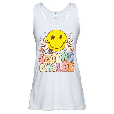 Hello Second Grade Funny Smile Face 2nd Grade Back To School Ladies Essential Flowy Tank
