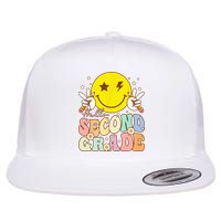 Hello Second Grade Funny Smile Face 2nd Grade Back To School Flat Bill Trucker Hat