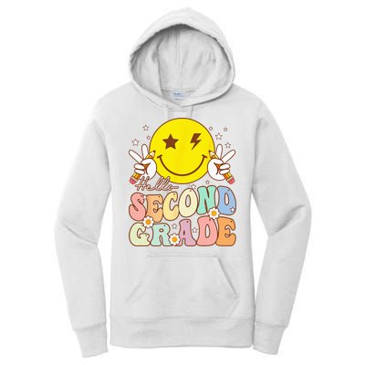 Hello Second Grade Funny Smile Face 2nd Grade Back To School Women's Pullover Hoodie