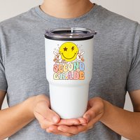 Hello Second Grade Funny Smile Face 2nd Grade Back To School Tumbler