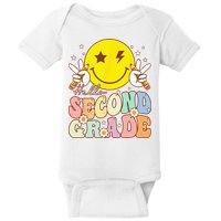 Hello Second Grade Funny Smile Face 2nd Grade Back To School Baby Bodysuit