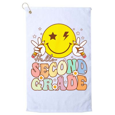 Hello Second Grade Funny Smile Face 2nd Grade Back To School Golf Towel