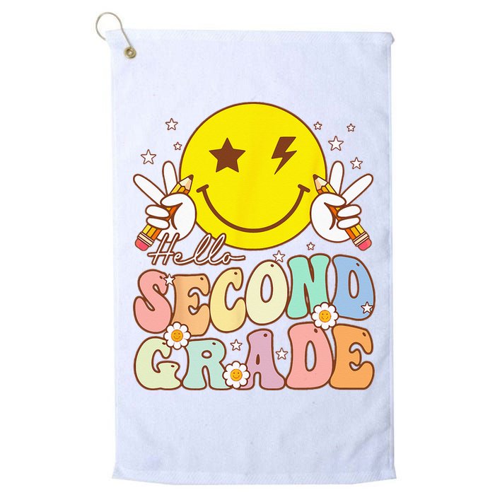 Hello Second Grade Funny Smile Face 2nd Grade Back To School Golf Towel