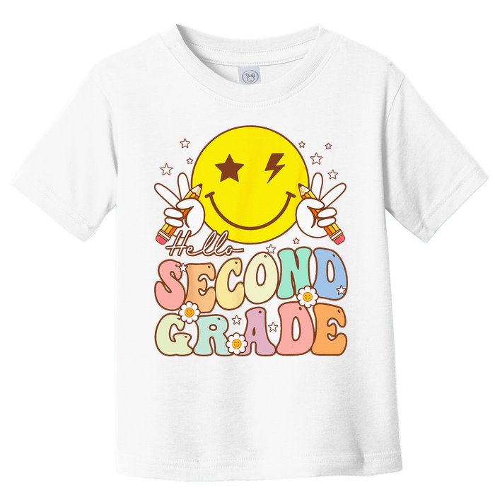 Hello Second Grade Funny Smile Face 2nd Grade Back To School Toddler T-Shirt