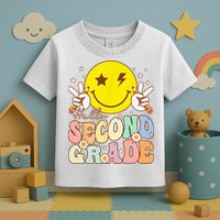 Hello Second Grade Funny Smile Face 2nd Grade Back To School Toddler T-Shirt
