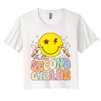 Hello Second Grade Funny Smile Face 2nd Grade Back To School Crop Top