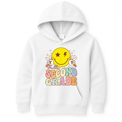 Hello Second Grade Funny Smile Face 2nd Grade Back To School Kids Hoodie