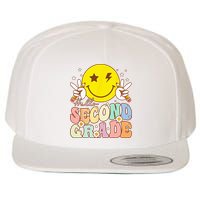 Hello Second Grade Funny Smile Face 2nd Grade Back To School Wool Snapback Cap