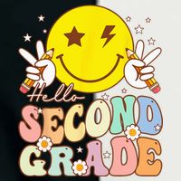 Hello Second Grade Funny Smile Face 2nd Grade Back To School Infant Baby Jersey Bodysuit