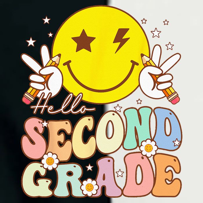 Hello Second Grade Funny Smile Face 2nd Grade Back To School Infant Baby Jersey Bodysuit