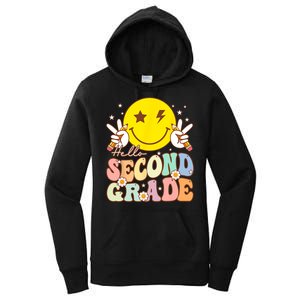 Hello Second Grade Funny Smile Face 2nd Grade Back To School Women's Pullover Hoodie