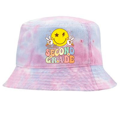 Hello Second Grade Funny Smile Face 2nd Grade Back To School Tie-Dyed Bucket Hat