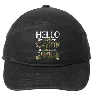 Hello Seventh Grade Back To School 1st Day Camo Teachers 7-Panel Snapback Hat