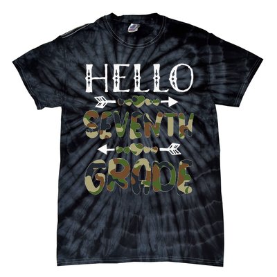 Hello Seventh Grade Back To School 1st Day Camo Teachers Tie-Dye T-Shirt