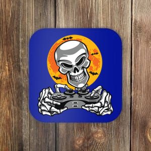 Halloween Skeleton Gamer Video Gaming Teens Gift Coaster