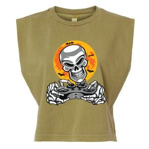 Halloween Skeleton Gamer Video Gaming Teens Gift Garment-Dyed Women's Muscle Tee