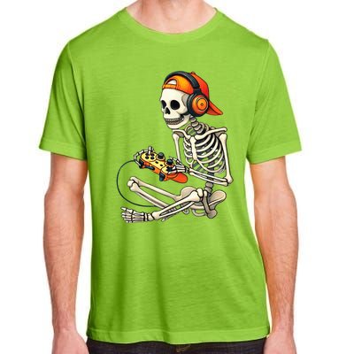 Halloween Skeleton Gamer Video Gaming Adult ChromaSoft Performance T-Shirt