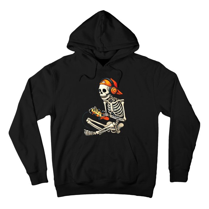 Halloween Skeleton Gamer Video Gaming Hoodie