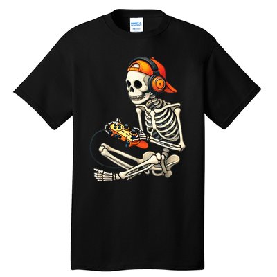 Halloween Skeleton Gamer Video Gaming Tall T-Shirt