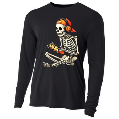 Halloween Skeleton Gamer Video Gaming Cooling Performance Long Sleeve Crew