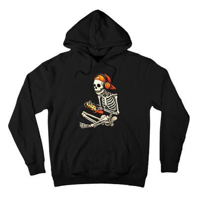 Halloween Skeleton Gamer Video Gaming Tall Hoodie