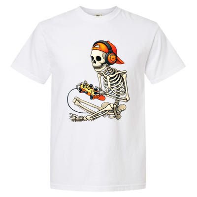 Halloween Skeleton Gamer Video Gaming Garment-Dyed Heavyweight T-Shirt