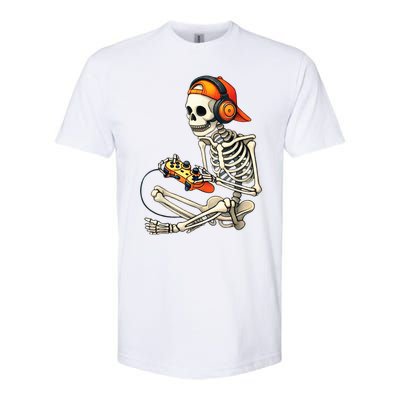 Halloween Skeleton Gamer Video Gaming Softstyle CVC T-Shirt