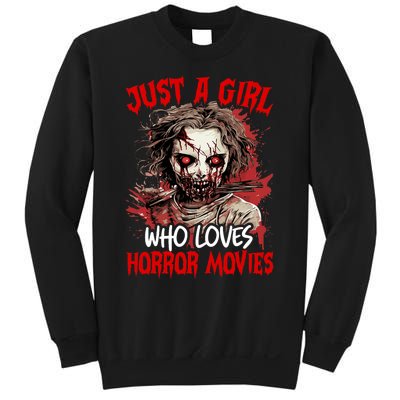 Halloween Scary Ghost Just A Girl Who Loves Horror Movie Sweatshirt