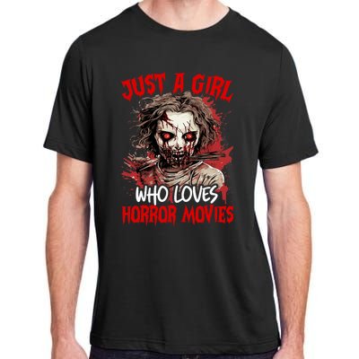 Halloween Scary Ghost Just A Girl Who Loves Horror Movie Adult ChromaSoft Performance T-Shirt