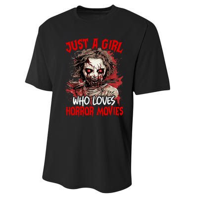 Halloween Scary Ghost Just A Girl Who Loves Horror Movie Performance Sprint T-Shirt